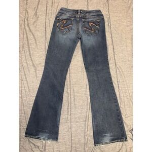 Silver Jeans Co Aiko Mid Rise Bootcut Dark Wash Denim Jeans 28x33 L9528SA475